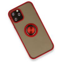 Newface iPhone 12 Pro Kılıf Montreal Yüzüklü Silikon Kapak - Kırmızı