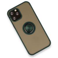 Newface iPhone 12 Pro Max Kılıf Montreal Yüzüklü Silikon Kapak - Yeşil