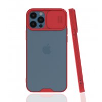 Newface iPhone 12 Pro Kılıf Platin Kamera Koruma Silikon - Kırmızı