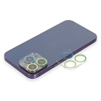 Newface iPhone 12 Pro Renkli Kamera Lens Koruma Cam - Yeşil-Sarı