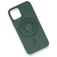 Newface iPhone 12 Pro Max Kılıf Viktor Yüzüklü Silikon - Koyu Yeşil