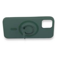 Newface iPhone 12 Pro Max Kılıf Viktor Yüzüklü Silikon - Koyu Yeşil