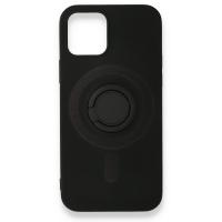 Newface iPhone 12 Kılıf Viktor Yüzüklü Silikon - Siyah