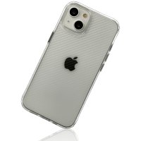 Newface iPhone 13 Kılıf 3D Vera Karbon Silikon - Şeffaf