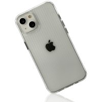 Newface iPhone 13 Kılıf 3D Vera Karbon Silikon - Şeffaf