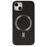 Newface iPhone 13 Kılıf Coco Deri Magneticsafe Silikon - Siyah