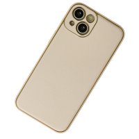 Newface iPhone 13 Kılıf Coco Deri Silikon Kapak - Gold