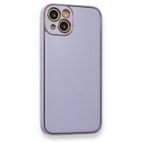 Newface iPhone 13 Kılıf Coco Deri Silikon Kapak - Açık Lila