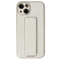 Newface iPhone 13 Kılıf Coco Deri Standlı Kapak - Beyaz