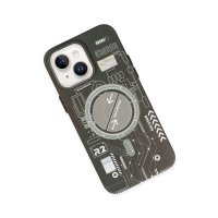 Newface iPhone 13 Kılıf Fosforlu Metal Slim Magneticsafe Kapak - Siyah