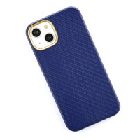 Newface iPhone 13 Kılıf Hibrit Karbon Silikon - Mavi