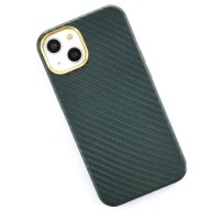 Newface iPhone 13 Kılıf Hibrit Karbon Silikon - Yeşil