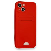 Newface iPhone 13 Kılıf Kelvin Kartvizitli Silikon - Kırmızı
