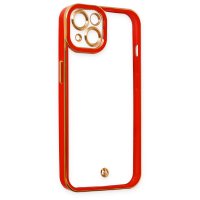 Newface iPhone 13 Kılıf Liva Lens Silikon - Kırmızı