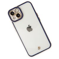 Newface iPhone 13 Kılıf Liva Lens Silikon - Mavi