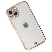 Newface iPhone 13 Kılıf Liva Taşlı Silikon - Mor