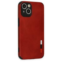 Newface iPhone 13 Kılıf Loop Deri Silikon - Kırmızı