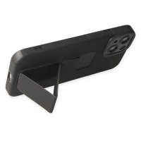 Newface iPhone 13 Kılıf Mega Standlı Silikon - Siyah