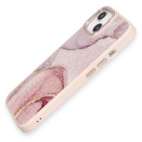 Newface iPhone 13 Kılıf Moda Simli Kapak - Rose