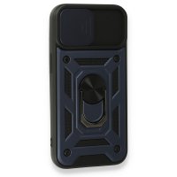 Newface iPhone 13 Kılıf Pars Lens Yüzüklü Silikon - Lacivert