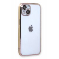 Newface iPhone 13 Kılıf Razer Lensli Silikon - Gold