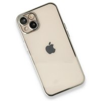 Newface iPhone 14 Kılıf Razer Lensli Silikon - Gümüş