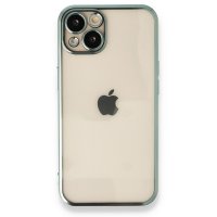 Newface iPhone 14 Kılıf Razer Lensli Silikon - Yeşil