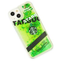 Newface iPhone 13 Kılıf Starbuck Sulu Silikon - Koyu Yeşil