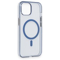 Newface iPhone 13 Kılıf Tron Şeffaf Magsafe Kapak - Mavi