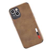 Newface iPhone 13 Mini Kılıf Loop Deri Silikon - Kahverengi