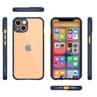 Newface iPhone 13 Mini Kılıf Miami Şeffaf Silikon - Lacivert