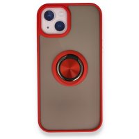 Newface iPhone 13 Mini Kılıf Montreal Yüzüklü Silikon Kapak - Kırmızı