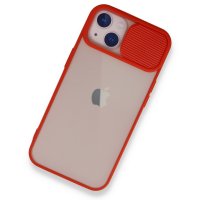 Newface iPhone 13 Mini Kılıf Palm Buzlu Kamera Sürgülü Silikon - Kırmızı