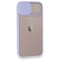 Newface iPhone 13 Mini Kılıf Palm Buzlu Kamera Sürgülü Silikon - Lila