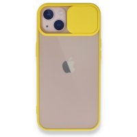 Newface iPhone 13 Mini Kılıf Palm Buzlu Kamera Sürgülü Silikon - Sarı