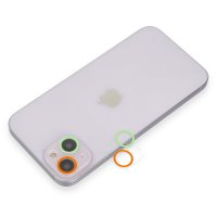 Newface iPhone 13 Mini Renkli Kamera Lens Koruma Cam - Turuncu-Yeşil