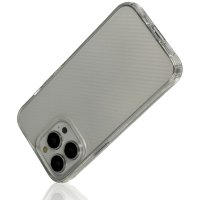Newface iPhone 13 Pro Kılıf 3D Vera Karbon Silikon - Şeffaf