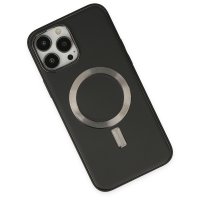 Newface iPhone 13 Pro Kılıf Coco Deri Magneticsafe Silikon - Siyah