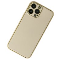Newface iPhone 13 Pro Kılıf Coco Deri Silikon Kapak - Gold