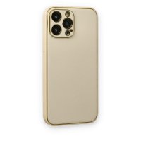 Newface iPhone 13 Pro Kılıf Coco Deri Silikon Kapak - Gold