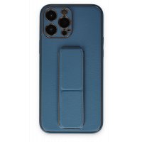 Newface iPhone 13 Pro Kılıf Coco Deri Standlı Kapak - Açık Mavi