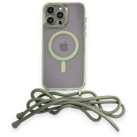 Newface iPhone 13 Pro Kılıf Divo Lazer Askılı Magsafe Kapak - Koyu Yeşil