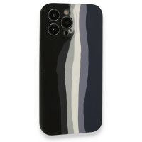 Newface iPhone 13 Pro Kılıf Ebruli Lansman Silikon - Siyah-Lacivert
