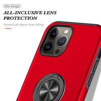 Newface iPhone 13 Pro Kılıf Elit Yüzüklü Kapak - Kırmızı
