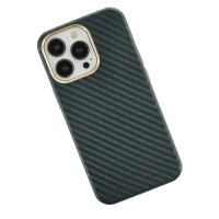 Newface iPhone 13 Pro Kılıf Hibrit Karbon Silikon - Yeşil