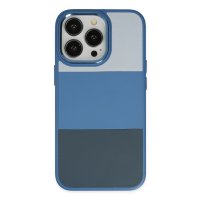 Newface iPhone 13 Pro Kılıf King Kapak - Açık Mavi-Lacivert