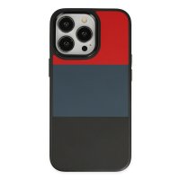 Newface iPhone 13 Pro Kılıf King Kapak - Kırmızı-Siyah
