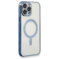 Newface iPhone 13 Pro Kılıf Magsafe Lazer Silikon - Mavi