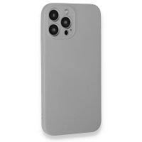 Newface iPhone 13 Pro Kılıf Nano içi Kadife Silikon - Açık Gri