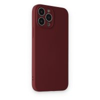Newface iPhone 13 Pro Kılıf Nano içi Kadife Silikon - Bordo